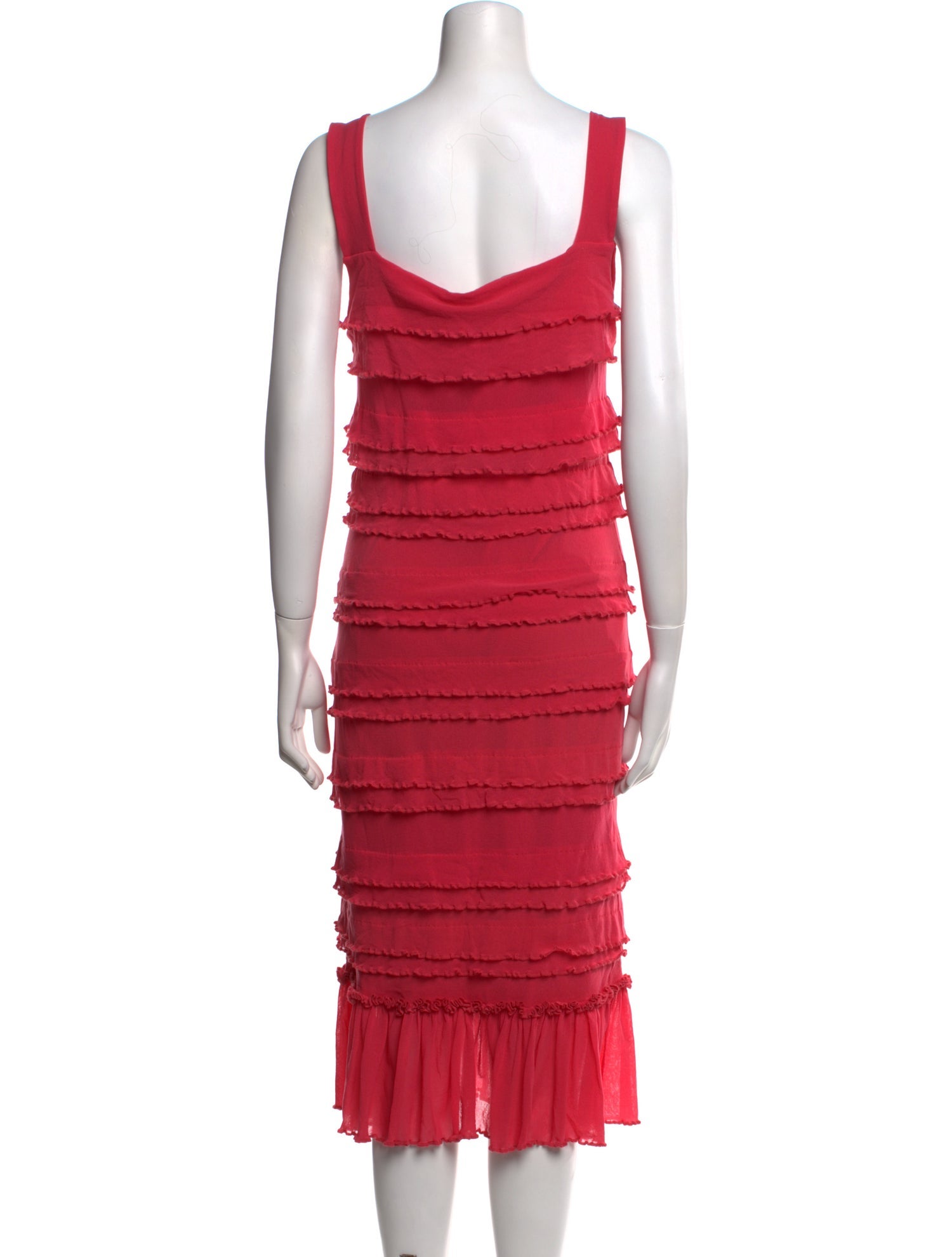 Fuzzi Square Neckline Midi Length Dress